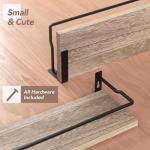 RICHER HOUSE Bathroom Shelves, Guard-Rail Floating Shelves for Wall, Wall Mounted Shelves Set of 2, Cute Bathroom Wall Organizer Decor, Over Toilet Storage Small Shelf for Kitchen - Carbonized Black