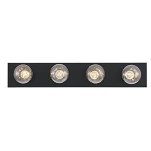 Westinghouse Lighting 6117600 Traditional Four-Light Indoor Vanity Light Fixture, Matte Black