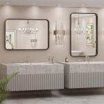 Sweetcrispy Black Bathroom Vanity Mirror for Wall, 22x30 Inch Metal Framed Wall Mirror Farmhouse Rectangle, Anti-Rust, Tempered Glass, Hangs Horizontally or Vertically