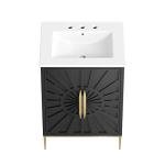 Modway Awaken Bathroom Vanity Cabinet, 24", White Black
