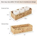 StorageWorks Wicker Tank Topper Basket, Water Hyacinth Storage for Bathroom, 2 Pack