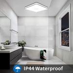 Airand Led Square Ceiling Light 24W 2050LM 12.8in Flush Mount Light Fixture Ceiling Lights Waterproof No Flicker IP44 80Ra+ 5000K Cold White Led Light for Bedroom Kitchen Bathroom（Cold White）