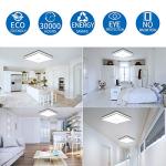 Airand Led Square Ceiling Light 24W 2050LM 12.8in Flush Mount Light Fixture Ceiling Lights Waterproof No Flicker IP44 80Ra+ 5000K Cold White Led Light for Bedroom Kitchen Bathroom（Cold White）