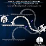 Voolan High Pressure Rain Shower Head with Handheld Combo, 10'' Square Shower Head with 13'' Adjustable Curved Shower Extension Arm, 9 Settings Handheld Filtered Shower with Holder and Hose (Modern)