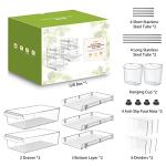 WAKISA Clear Bathroom Organizers 2 Sets 3 Tier, Stackable Under Kitchen Sink Organizers and Storage with 12 Dividers, acrylic pantry organizers shelf, Multi Purpose Pull Out Home Organizer with 2 Cups