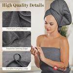 Orighty Microfiber Bath Towels Pack of 2(27'' x 54'') - Soft Feel, Highly Absorbent, Quick Drying for Body, Sport, Yoga, SPA, Fitness - Grey