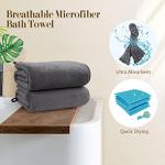 Orighty Microfiber Bath Towels Pack of 2(27'' x 54'') - Soft Feel, Highly Absorbent, Quick Drying for Body, Sport, Yoga, SPA, Fitness - Grey
