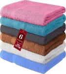 QUBA LINEN Cotton Bath Towels-27x54inch - 6 Pack Shower Towels - Towels for Pool, Spa, and Gym - Light Weight, Ultra Absorbent Towels for Bathroom (6, 27x54)