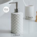 Ceramic Soap Dispenser with Stainless Stell Pump, Hand and Liquid Soap Dispenser Rust Proof, Hand Soap Dispenser for Bathroom and Kitchen, White