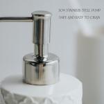 Ceramic Soap Dispenser with Stainless Stell Pump, Hand and Liquid Soap Dispenser Rust Proof, Hand Soap Dispenser for Bathroom and Kitchen, White