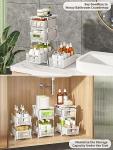 2 Pcs 4 Tier Bathroom Cabinet Organizer, Pull Out Bathroom Storage Organizer Under Sink Storage Organizers with Dividers, Medicine Cabinet Organizer Pantry Organization and Cabinet Bathroom Storage