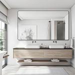 DESBING 30" x 55"Bathroom Mirror, Matte Black Wall Mirror with Metal Frame, Decorative Rectangular Vanity Mirror for Bedroom Bathroom Living Room Entryway (Horizontal/Vertical)