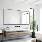 DESBING 30" x 55"Bathroom Mirror, Matte Black Wall Mirror with Metal Frame, Decorative Rectangular Vanity Mirror for Bedroom Bathroom Living Room Entryway (Horizontal/Vertical)