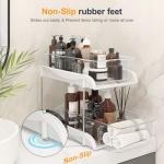 Sevenblue 2 Pack Multi-Purpose Bathroom Under Sink Organizers and Storage, 2-Tier Stackable bathroom cabinet organizer, Pull Out Medicine Cabinet Organizer with 8 Movable Dividers