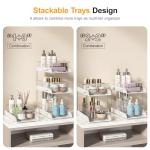 Sevenblue 2 Pack Multi-Purpose Bathroom Under Sink Organizers and Storage, 2-Tier Stackable bathroom cabinet organizer, Pull Out Medicine Cabinet Organizer with 8 Movable Dividers