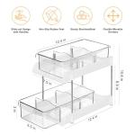 Sevenblue 2 Pack Multi-Purpose Bathroom Under Sink Organizers and Storage, 2-Tier Stackable bathroom cabinet organizer, Pull Out Medicine Cabinet Organizer with 8 Movable Dividers
