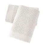 sense gnosis Super Soft White Hand Towels Terry Striped Weave Pattern Ultra Absorbent 100% Cotton Towel for Bathroom(13 X 29 Inch), 2 Pieces, Beige