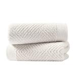sense gnosis Super Soft White Hand Towels Terry Striped Weave Pattern Ultra Absorbent 100% Cotton Towel for Bathroom(13 X 29 Inch), 2 Pieces, Beige