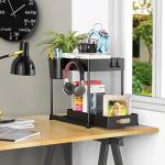 Kjfeoiye Under Sink Organizers and Storage, 2 Pack Large Capacity Heavy Load Pull-out Under Sink Shelves with Sliding Drawer for Kitchen and Bathroom, Black, 12 x 8.7 x 15.7 inch