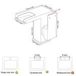 BESy LED Stainless Steel Waterfall Black Bathroom Faucet, Single Hole Bathroom Sink Faucet, 3 Colors Light Changing Single Handle Vanity Faucets with Supply Lines, Rv One Hole Faucet, Matte Black