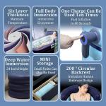 Foldable Portable Soaking Inflatable Bathtub with Electric Air Pump,Eco-Friendly Bathing Tub for Shower Stall,One-piece Bath Cover Design with Zipper, Keep Temperature Long Time (Knight Blue)