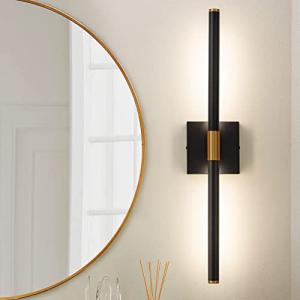 Faziyo Black Gold Vanity Light Fixtures for Bathroom Over Mirror 24 inch LED Bath Sconces 4000K Morden Picture Lights for Paintings (Horizontal & Vertical)