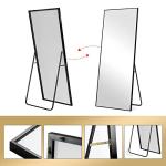 Large Black Floor Mirror with Stand