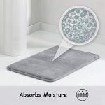Genteele Bath Mats, Non Slip - Grey 17" x 24" Memory Foam Bathroom Rugs - Quick Dry