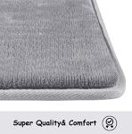 Genteele Bath Mats, Non Slip - Grey 17" x 24" Memory Foam Bathroom Rugs - Quick Dry