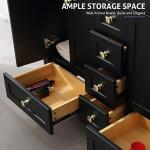 eclife 48" Bathroom Vanities Cabinet with Sink Combo Set, Undermount Double Resin Sink w/Thickened Wood, Matte Black Faucet, Painted Surface, Black