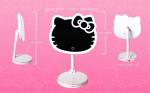 Impressions Vanity Hello Kitty Tabletop Mount LED Rechargeable Makeup Mirror with 360 Degree Rotation, Touch Sensor Desk Mirror with Light Strip and Adjustable Brightness