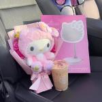 Impressions Vanity Hello Kitty Tabletop Mount LED Rechargeable Makeup Mirror with 360 Degree Rotation, Touch Sensor Desk Mirror with Light Strip and Adjustable Brightness