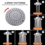 High Pressure Shower Head with 11 IN Adjustable Arm, HarJue Rainfall Showerhead with Shower Arm-Make Water Flow Down Vertically for Better Bathing Experience(5 In, Chrome)