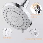 High Pressure Shower Head with 11 IN Adjustable Arm, HarJue Rainfall Showerhead with Shower Arm-Make Water Flow Down Vertically for Better Bathing Experience(5 In, Chrome)