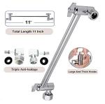 High Pressure Shower Head with 11 IN Adjustable Arm, HarJue Rainfall Showerhead with Shower Arm-Make Water Flow Down Vertically for Better Bathing Experience(5 In, Chrome)