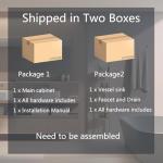 Puluomis 32 Inches Traditional Bathroom Vanity Set in White Finish, Single Bathroom Vanity with Marble Texture Top and 4 Drawers, Boat Blue Glass Sink Top with Single Faucet Hole