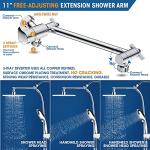 High Pressure 9'' Rainfall Shower Head With Handheld Combo, 10-Setting Handheld Shower Head Built-In Power Wash, 11'' Extension Arm Height/Angle Adjustable With Holder & 60" Hose - Polished Chrome