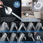 High Pressure 9'' Rainfall Shower Head With Handheld Combo, 10-Setting Handheld Shower Head Built-In Power Wash, 11'' Extension Arm Height/Angle Adjustable With Holder & 60" Hose - Polished Chrome