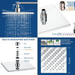High Pressure 9'' Rainfall Shower Head With Handheld Combo, 10-Setting Handheld Shower Head Built-In Power Wash, 11'' Extension Arm Height/Angle Adjustable With Holder & 60" Hose - Polished Chrome