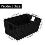 Woven Black Storage Baskets Shelf Tote Boxes Container, Durable Storage Organizer Bins with Built-in Handles for Bedroom, Office, Closet, Kids Room, Nursery, 3-Pack,11.4”x 6.5”x 4.5”
