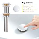 Bathivy Oval Bathroom Vessel Sink, 14.6'' x 11.6'' Modern Above Counter Vanity Bowl, Small White Porcelain Art Basin Sinks with Pop Up Drain Combo