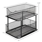Sorbus 2 Tier Under Sink Bathroom Organizers and Storage, Strong Steel Mesh Sliding Drawers for Enhanced Bathroom Storage, Bathroom Organization and Storage & Under Kitchen Sink Organizer (Black)