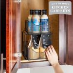 Sorbus 2 Tier Under Sink Bathroom Organizers and Storage, Strong Steel Mesh Sliding Drawers for Enhanced Bathroom Storage, Bathroom Organization and Storage & Under Kitchen Sink Organizer (Black)