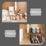 Sorbus 2 Tier Under Sink Bathroom Organizers and Storage, Strong Steel Mesh Sliding Drawers for Enhanced Bathroom Storage, Bathroom Organization and Storage & Under Kitchen Sink Organizer (Black)