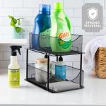Sorbus 2 Tier Under Sink Bathroom Organizers and Storage, Strong Steel Mesh Sliding Drawers for Enhanced Bathroom Storage, Bathroom Organization and Storage & Under Kitchen Sink Organizer (Black)
