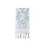 SKL Home Mirage Fringe 100% Turkish Cotton Hand Towel Set, Aqua