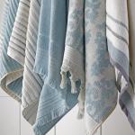 SKL Home Mirage Fringe 100% Turkish Cotton Hand Towel Set, Aqua
