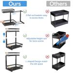 Under Sink Organizer,2 Pack Under Sink Organizers and Storage Basket, 2 Tier Metal Slide out Sink Shelf Under Cabinet Organizer Drawers for Kitchen Bathroom Pantry Home Under the Sink Organizer