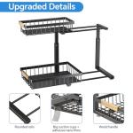 Under Sink Organizer,2 Pack Under Sink Organizers and Storage Basket, 2 Tier Metal Slide out Sink Shelf Under Cabinet Organizer Drawers for Kitchen Bathroom Pantry Home Under the Sink Organizer