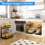 Under Sink Organizer,2 Pack Under Sink Organizers and Storage Basket, 2 Tier Metal Slide out Sink Shelf Under Cabinet Organizer Drawers for Kitchen Bathroom Pantry Home Under the Sink Organizer